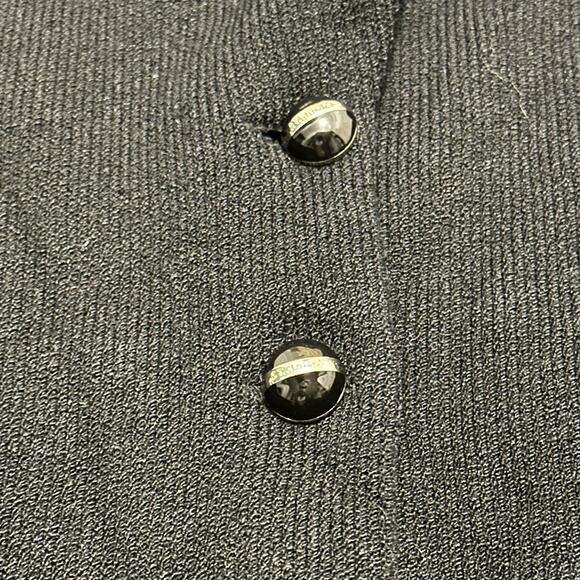St John Collection Knit Black Button Blazer with Pockets Size 12 - Picture 3 of 9
